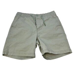 Denim & Co Men’s Khaki Shorts Drawstring Buttonfly Light Green Size Small